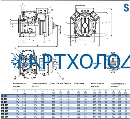 Компрессор S10-52Y (R-404A, R-507, R-134a, R-407C LBP) Frascold Компрессор S10-52Y (R-404A, R-507, R-134a, R-407C LBP) Frascold