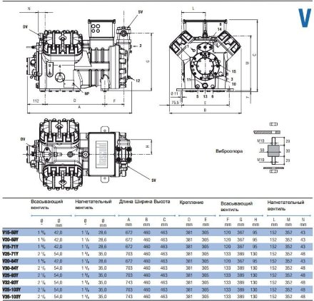 Компрессор V15-59Y (R-404A, R-507, R-134a, R-407C LBP) Frascold Компрессор V15-59Y (R-404A, R-507, R-134a, R-407C LBP) Frascold