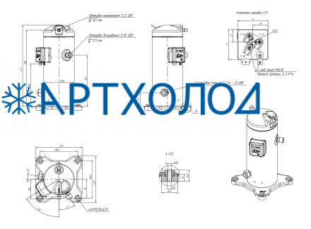 Компрессор спиральный RCM11E5LB7CA (141R8654) Ридан Компрессор спиральный RCM11E5LB7CA (141R8654) Ридан