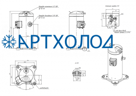 Компрессор спиральный RCZ82T4LB6CA (141R0123) Ридан Компрессор спиральный RCZ82T4LB6CA (141R0123) Ридан