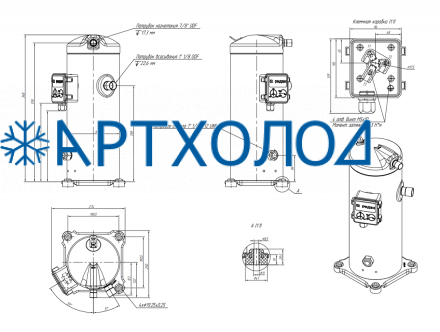 Компрессор спиральный RCZ180T4LB7CA (141R0435) Ридан