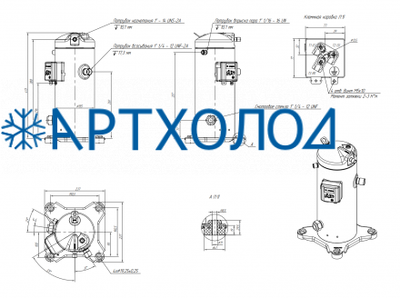 Компрессор спиральный RCL09E4LT9CA (141R9752) Ридан