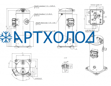 Компрессор спиральный RCL34E4LT9CA (141R9766) Ридан
