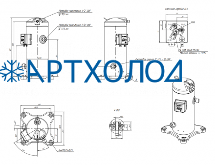 Компрессор спиральный RCM09E4LT7CA (141R8812) Ридан Компрессор спиральный RCM09E4LT7CA (141R8812) Ридан