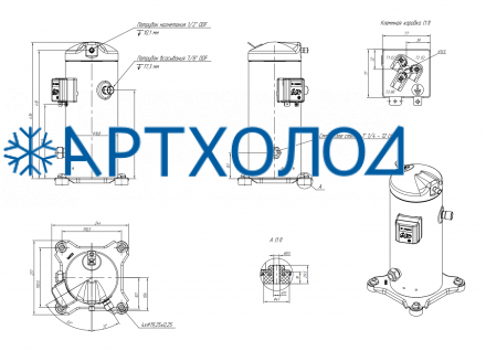 Компрессор спиральный RCM57E4LB7CA (141R8623) Ридан