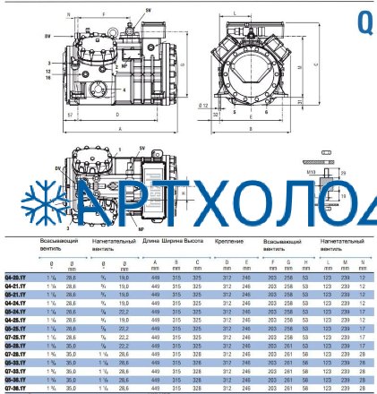Компрессор Q5-25.1Y (R-404A, R-507, R-134a, R-407C MBP) Frascold Компрессор Q5-25.1Y (R-404A, R-507, R-134a, R-407C MBP) Frascold
